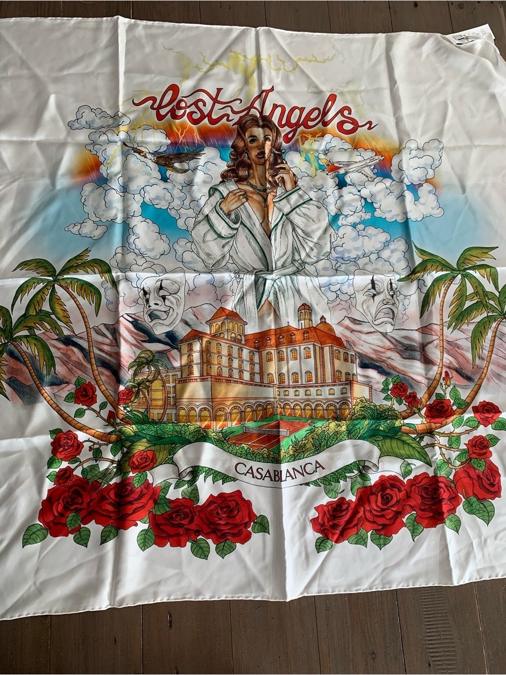 Casablanca Paris Château Marmont large silk scarf NWT